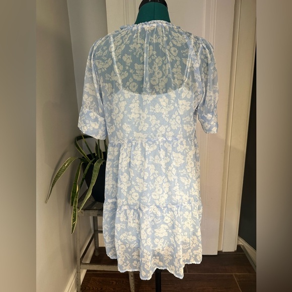 Abercrombie and Fitch boho tiered slip Blue Floral Dress - Picture 7 of 14